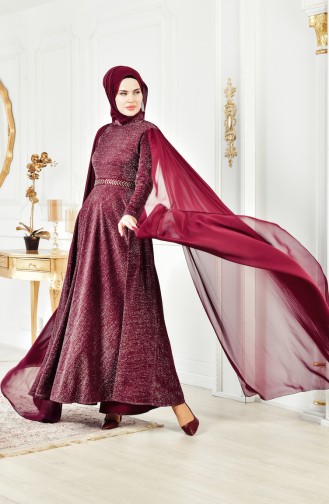 Robe de Soirée a Paillette 6405-05 Plum 6405-05