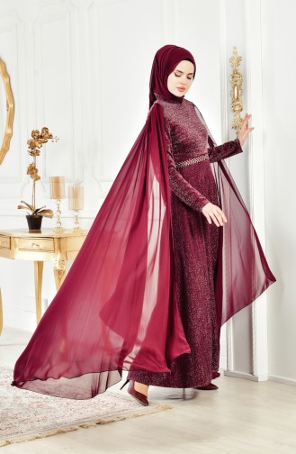 Robe de Soirée a Paillette 6405-05 Plum 6405-05