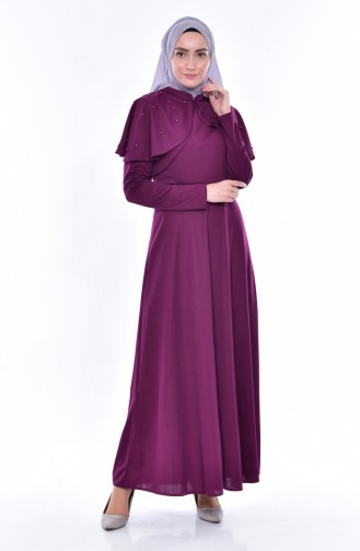 Plum Hijab Dress 0555-05