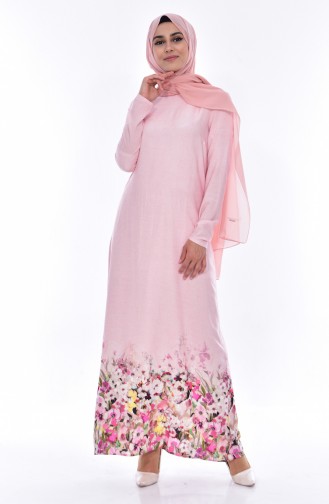 Pink Hijab Dress 3497-08