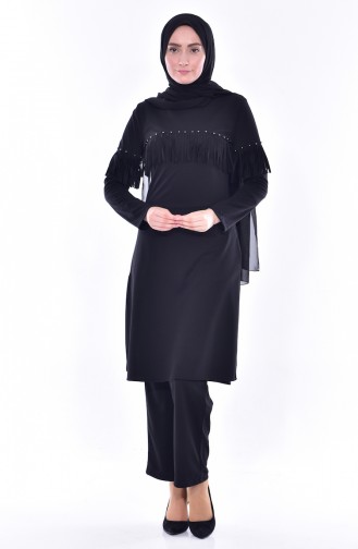 Tunik Pantolon İkili Takım 4467-01 Siyah 4467-01