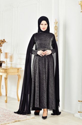 Abendkleid mit Glitzer 6405-04 Schwarz 6405-04