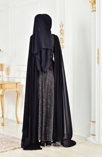 Abendkleid mit Glitzer 6405-04 Schwarz 6405-04