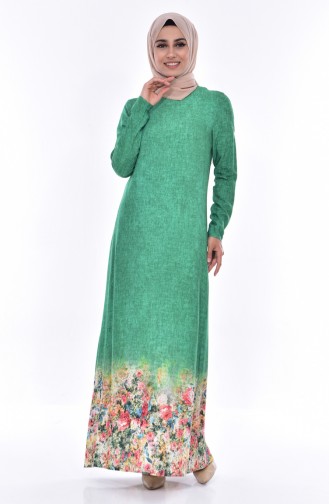 Green Hijab Dress 3497-05