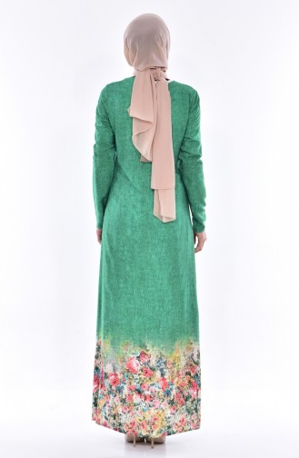 Green Hijab Dress 3497-05