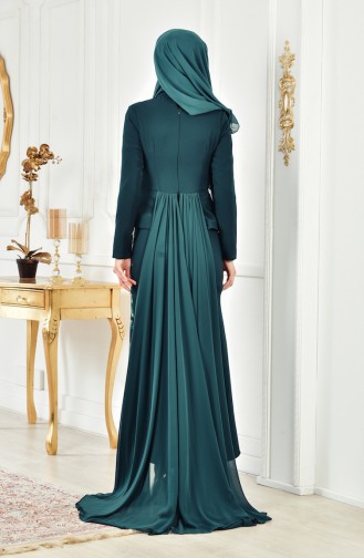 Sequined Evening Dress 6353-04 Emerald Green 6353-04