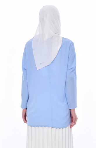 Pearls Asymmetric Tunic 0732-05 Baby Blue 0732-05