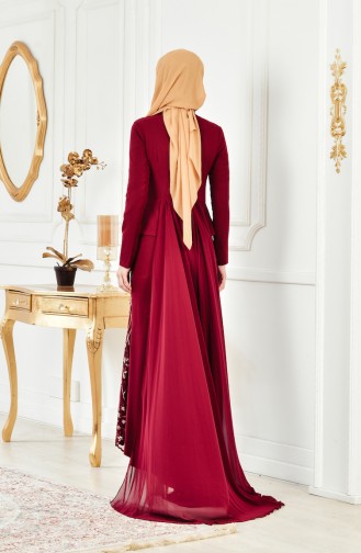 Robe de Soirée a Paillette 6353-03 Bordeaux 6353-03