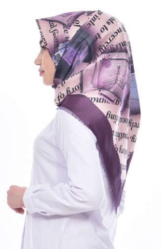 Digital Printed Taffeta Scarf 95188-08 Purple 08