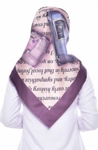 Digital Printed Taffeta Scarf 95188-08 Purple 08