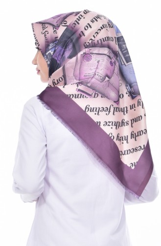 Digital Printed Taffeta Scarf 95188-08 Purple 08