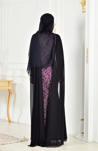 Lila Hijab-Abendkleider 0403-04