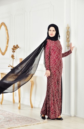 Zwetschge Hijab-Abendkleider 0403-02