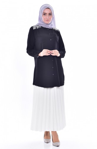 Beads Embroidered Tunic 0803-05 Black 0803-05