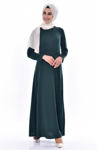 Smaragdgrün Hijab Kleider 4411-09