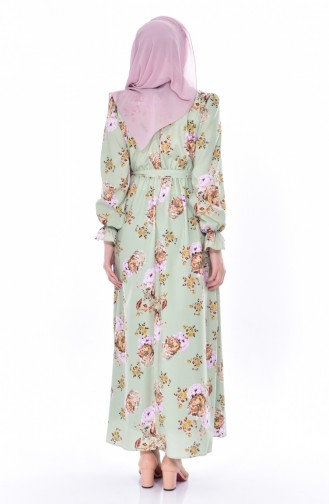 Robe Hijab Vert pistache 4149A-01