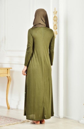 صفامروة فستان للصلاة والعمرة 6087-01 لون اخضر كاكي 6087-01