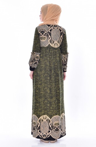 Khaki Hijab Dress 7002-06