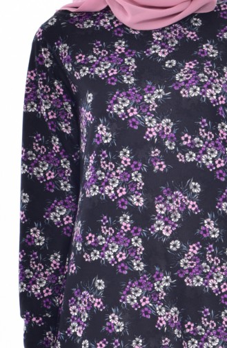 EFE Floral Dress 0191-02 Purple 0191-02