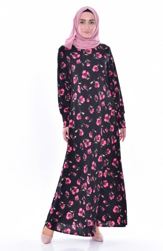 Robe Fleurie 0188-02 Noir Poudre 0188-02