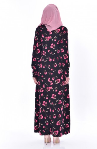 Robe Fleurie 0188-02 Noir Poudre 0188-02