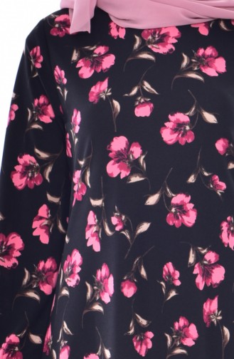 Robe Fleurie 0188-02 Noir Poudre 0188-02