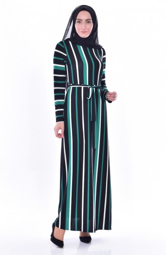Emerald Green Hijab Dress 4161-01