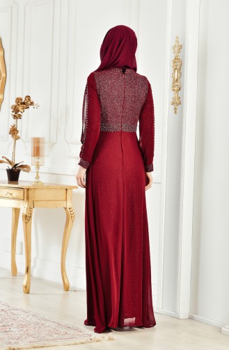 Robe de Soirée a Paillettes 3257-01 Bordeaux 3257-01