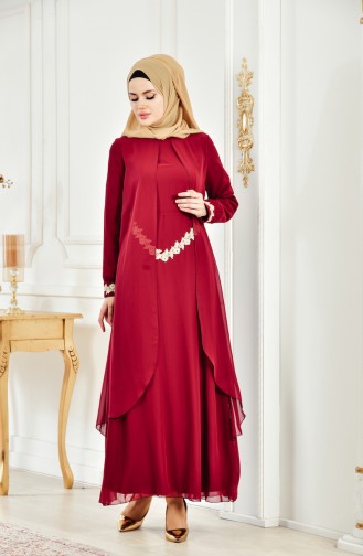 Lace Evening Dress 1067-03 Bordeaux 1067-03
