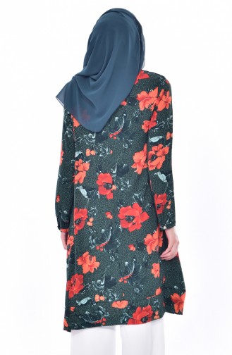 Çiçekli Tunik 5180-02 Haki