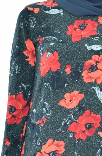Çiçekli Tunik 5180-02 Haki