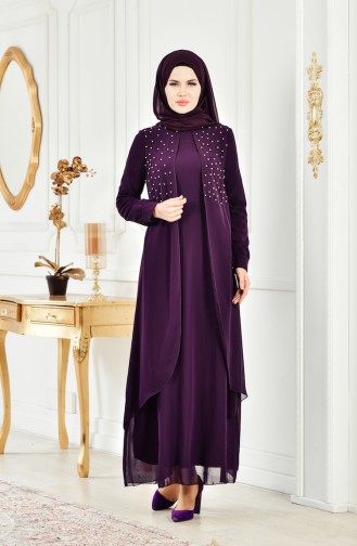 Purple İslamitische Avondjurk 1070-04