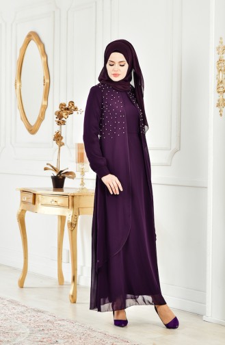 Purple İslamitische Avondjurk 1070-04