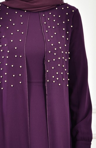 Pearls Evening Dress 1070-04 Purple 1070-04
