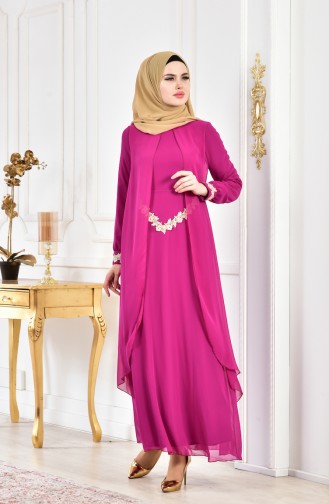 Lace Evening Dress 1067-01 Plum 1067-01