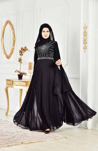 Habillé Hijab Noir 8086-05