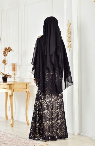 Robe de Soirée a Paillettes 8222-10 Noir 8222-10