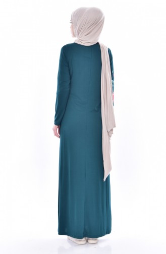 Emerald Green Hijab Dress 7795-09