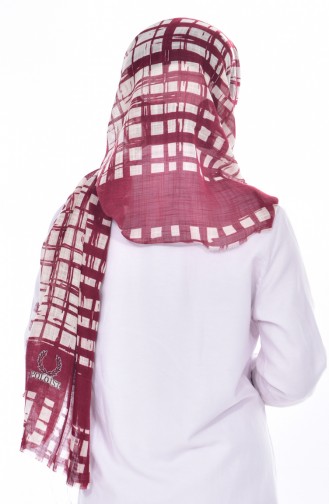 Geometric Patterned Flamed Shawl 90429-05 Cherry 05