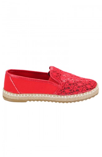 Red Woman Flat Shoe 5203-01