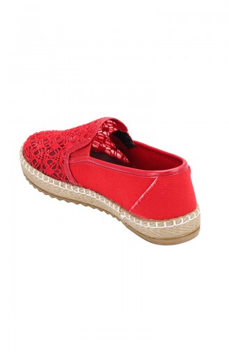 Red Woman Flat Shoe 5203-01