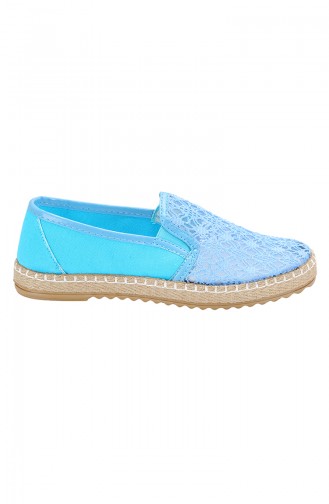 Turquoise Woman Flat Shoe 5204-01