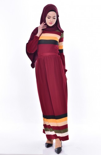 Dilber  Pleated Dress 6091-03 Bordeaux 6091-03