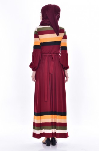 Dilber  Pleated Dress 6091-03 Bordeaux 6091-03