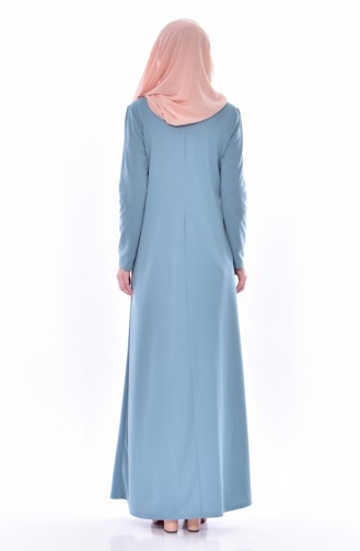 Green Almond Hijab Dress 9033-03