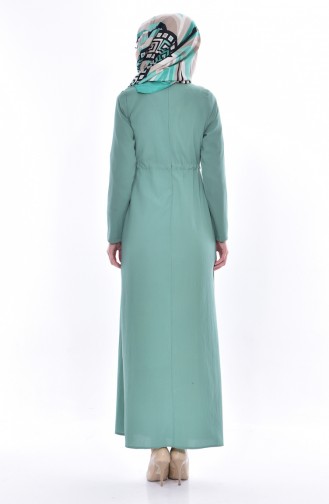 Green Almond Hijab Dress 4414-05