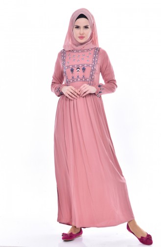 Dusty Rose Hijab Dress 3637-02