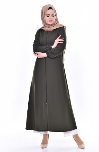 Abaya mit Gummi 3044-02 Khaki 3044-02