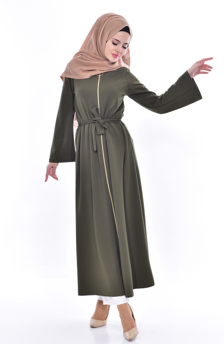 Kemerli Ferace 7003 01 Haki Sefamerve