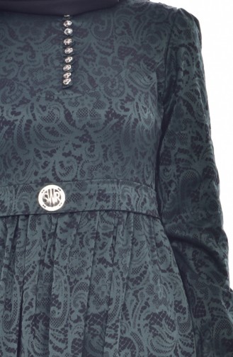 Patterned Dress 9714-01 Khaki 9714-01